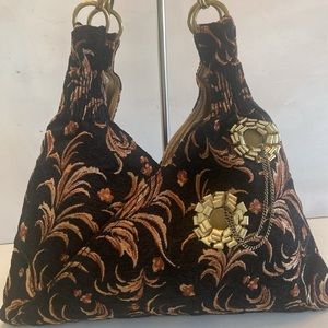 Elegant Black and Gold Satchel